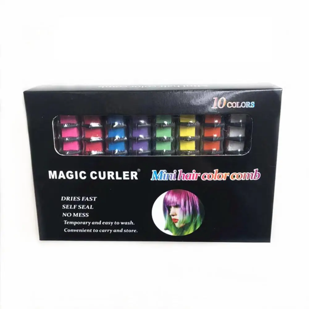 

10 Color Set Temporary Hair Chalk Color Comb Dye Hair Color Stick Dyeing For Cosplay Party Makeup Washable Hair Color Comb