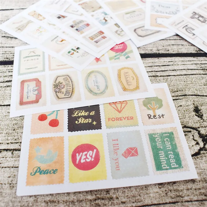 2 листа Ретро наклейки штампы|Канцелярские наклейки| |