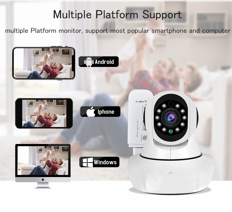 Беспроводная ip-камера 720 P, Wi-Fi, с сигнализацией, wifi, камера видеонаблюдения, 360 градусов, поворот наклона, 4G, LTE, FDD, камера видеонаблюдения, 3G, слот для sim-карты