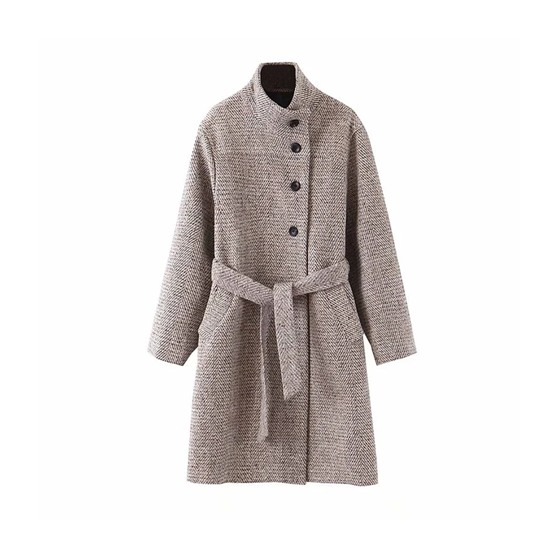Женское твидовое длинное пальто осенне зимняя новая Удобная шерстяная кружевная
