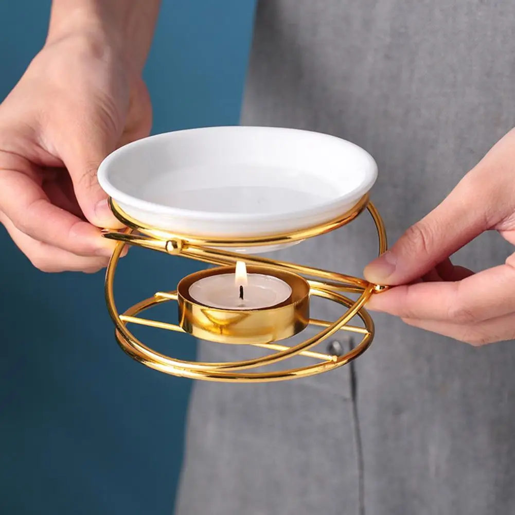 

40%HOTCandle Holder Exquisite Workmanship Modern Style Stable Base Aroma Diffuser Furnace Burning Holder for Dining