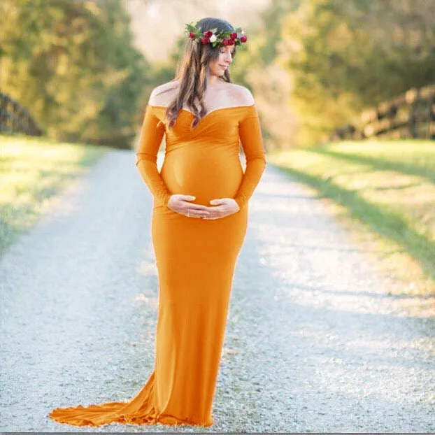 Long Tail Maternity Dresses Photo Shoot Maternity Pregnant  Photography Props Maxi Dresses For  Women Clothes Pregnancy Dress