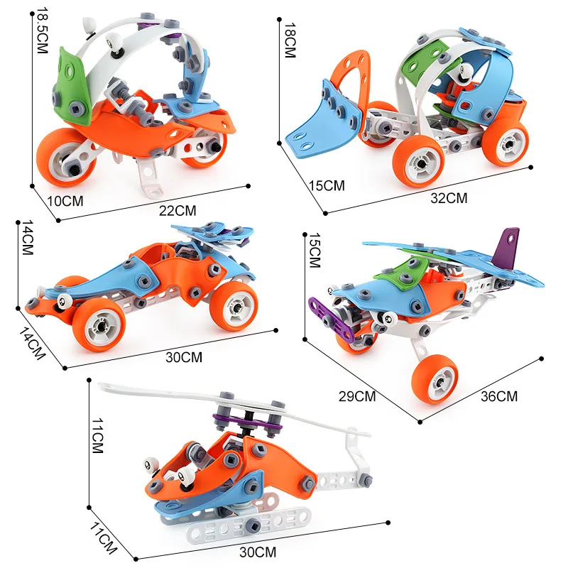

Action Figure Toys Soft Rubber Blocks Children's 5 in 1 Assembled Flexible Glue Toy Helicopter Car Detachable Creative DIY Kit