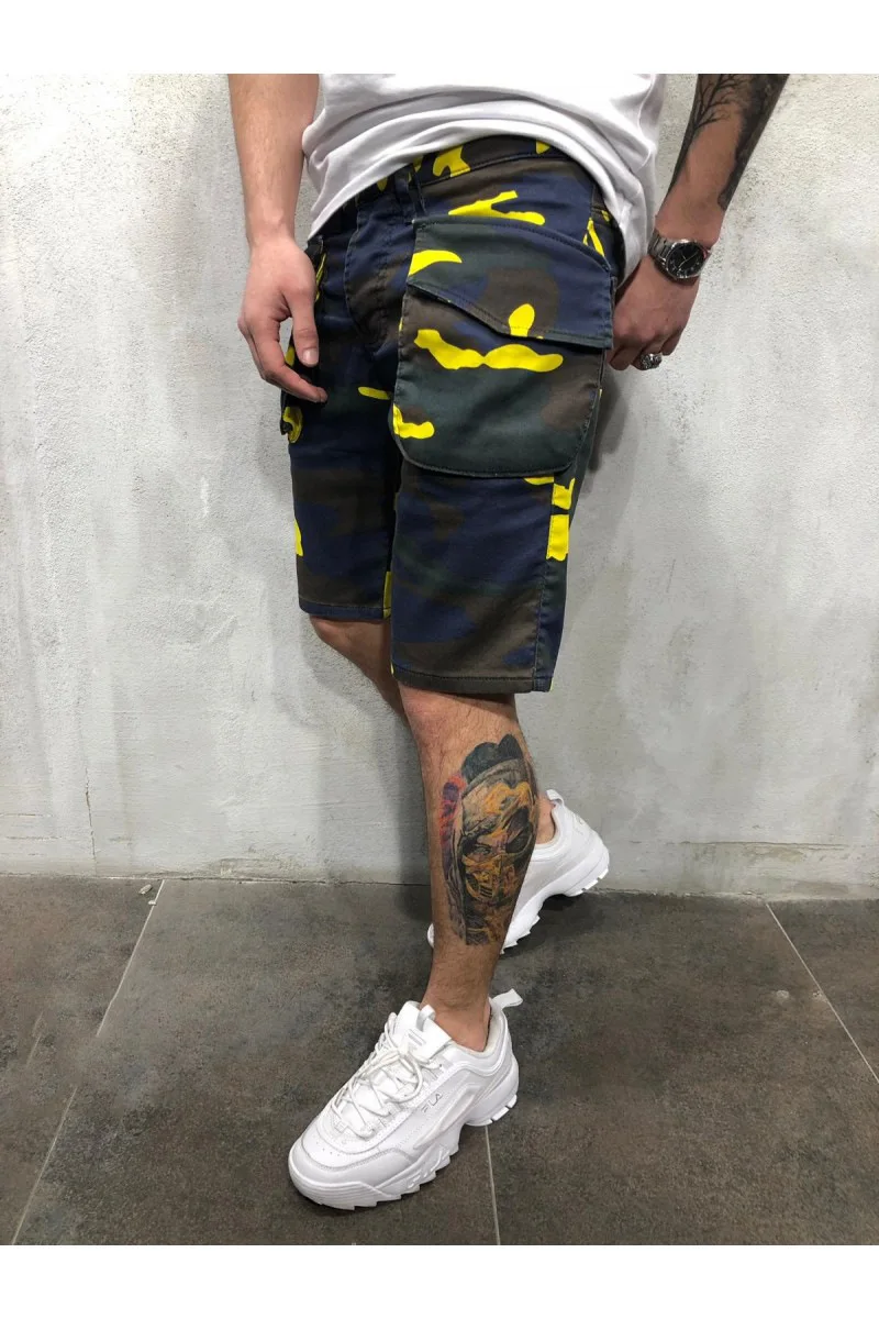 

New Hot Sale Knee Length Shorts Overalls Men's Casual Multi-pocket Loose Straight Cylinder Camouflage Shorts