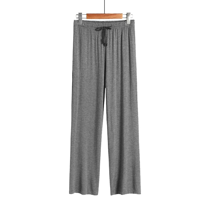 Plus Size Men Summer Long Sleeping Pants Mens Sleepwear Casual Sleep Trousers Loose Comfortable Elastic Sleep Bottoms Homewear