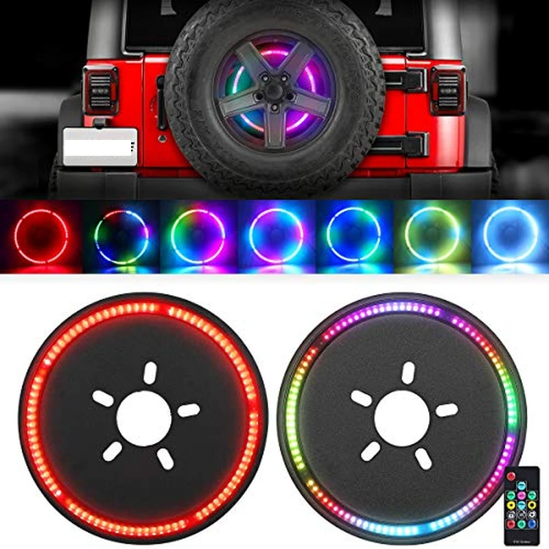 

For 2018 2019 Jeep Wrangler JL JLU RGB Black Spare Tire Wheel Brake Light 3rd Third Brake Light Car Accessories