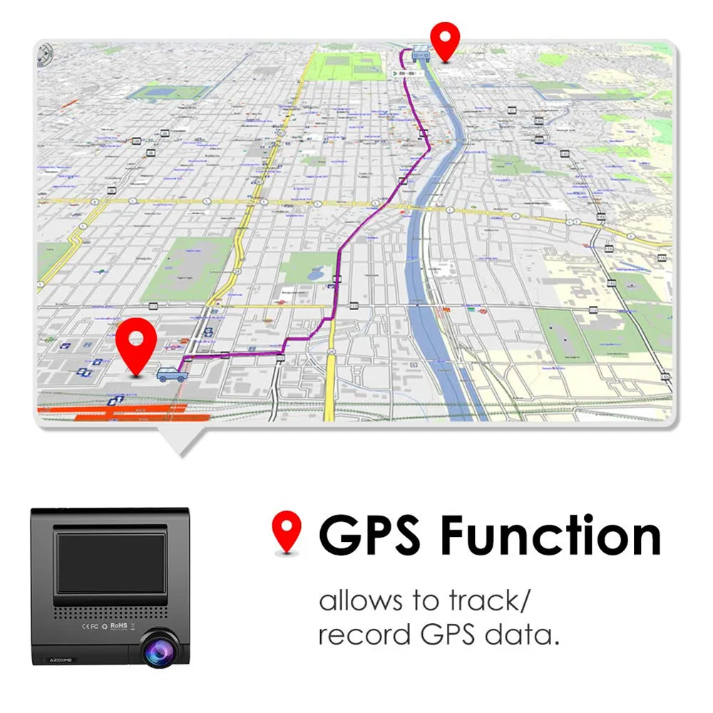 Автомобильный видеорегистратор AZDOME M05 gps 3 0 дюймов OLED экран FHD 1080 P g-сенсор ночное