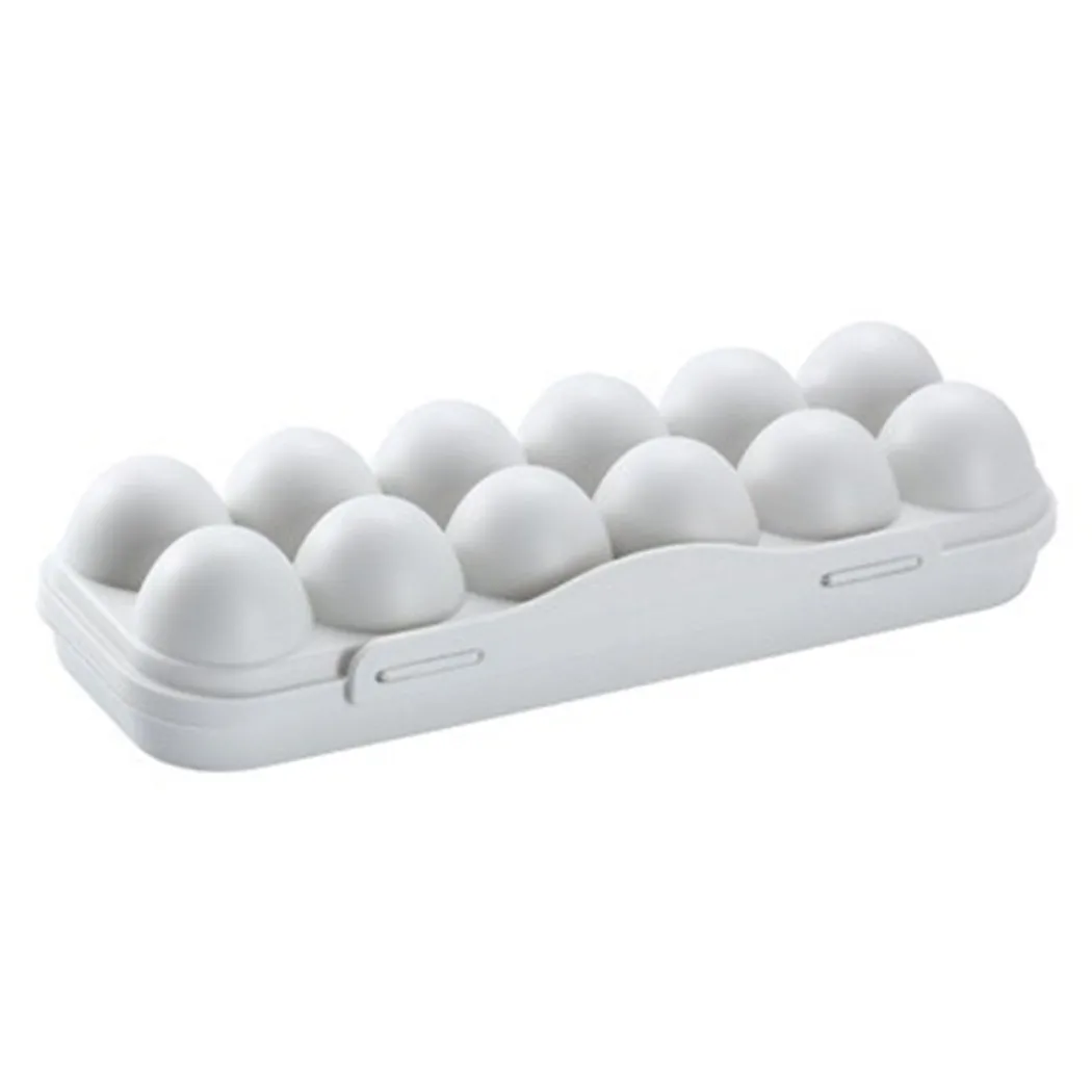 

1pc Portable Refrigerator Shockproof Egg Storage Box With Lid Plastic Crisper Egg Container Anti-Scroll Box Egg Storage Box