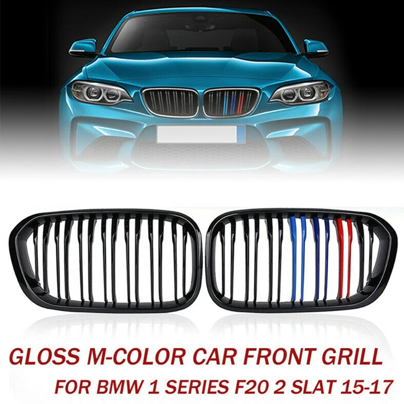 Передняя решетка гриль 1Pai из АБС пластика для BMW серий 1 двойная F20 F21 118i 120i M135i 2015 17