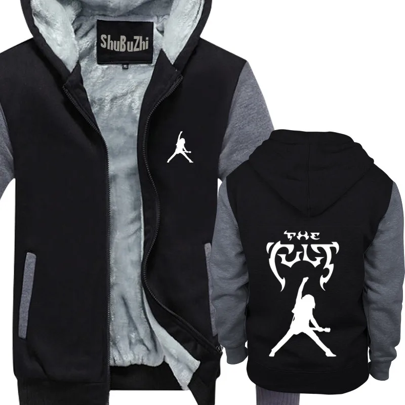 

Machine The Cult Rock Band shubuzhi men winter padded zipper sweatshirt fashion hoodies thick fleece jacket coat hoody