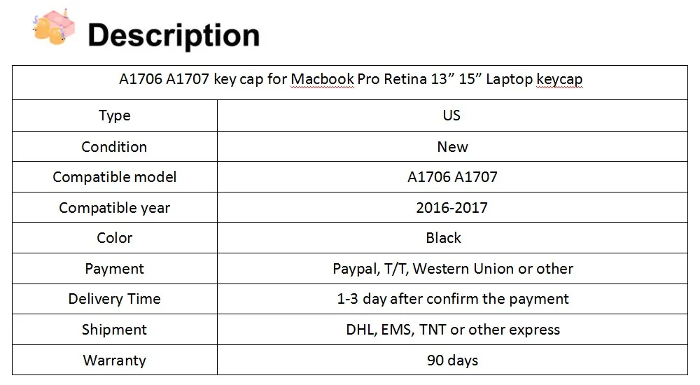 A1706 A1707 Keycap для Macbook Pro retina 1" 15" Key cap Немецкий/Испанский/Турецкий/французский/японский/Великобритания/США/Корейский/Итальянский ключи