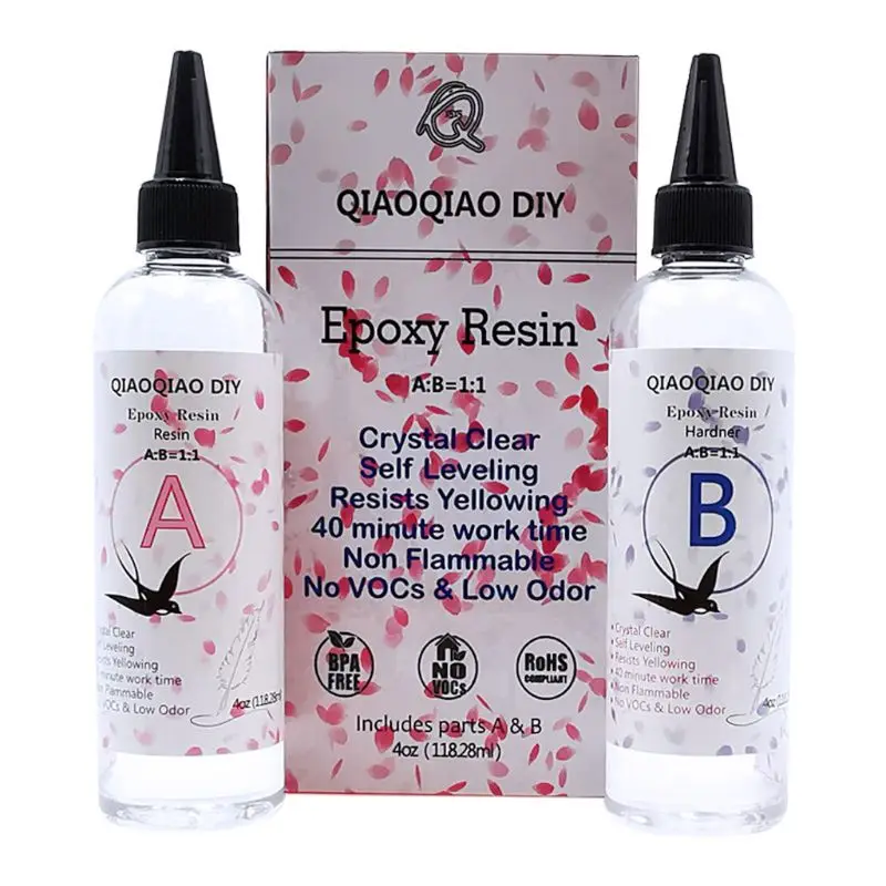 

8 Ounce Quick Curing AB Epoxy Resin 1:1 Kit Clear Hard Epoxy Resin Mold Casting Jewelry Making Tools E56C