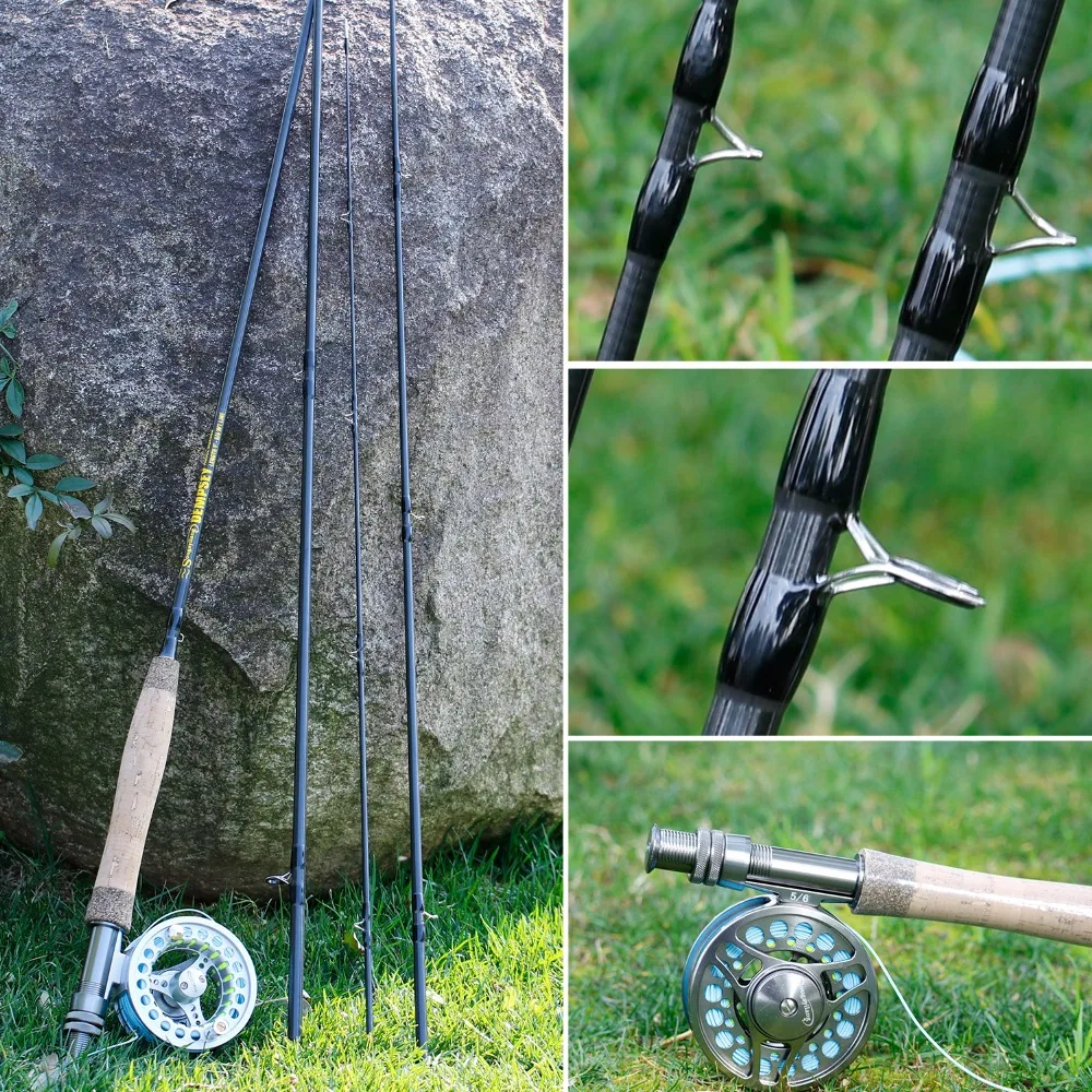 

Sougayialng 2.7M Fly Rod Portable 4 Sections Carbon Fly Fishing RodHard Portable Travel Carp Lure Fishing Rod