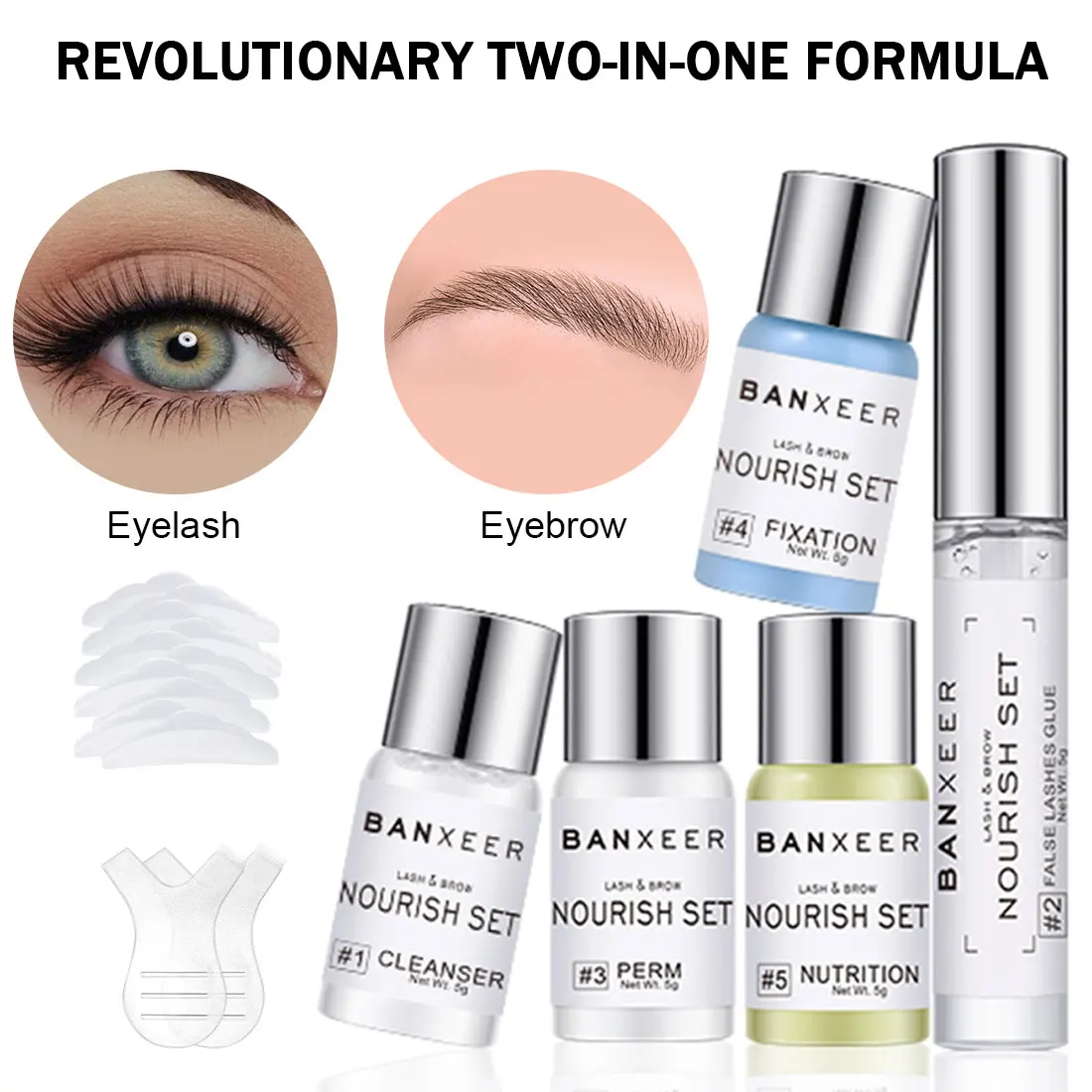

1 Set 2 IN 1 Eyelash Extension Eyebrow Enhancer Essential Oil For Eyelash Growth Lift Enhance For Semi-Permanent Curling