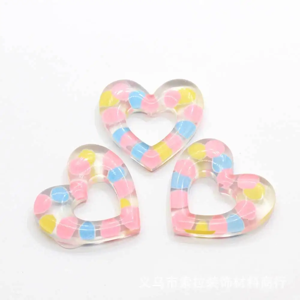 

30mm 5pcs Resin Wave Dot Five-pointed Star Peach Heart Handmade Diy Mobile Phone Case Accessories Earrings