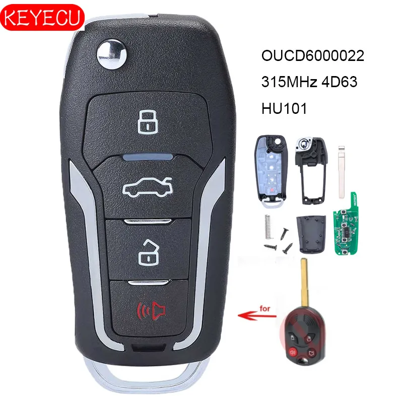 KEYECU Модернизированный дистанционный Автомобильный ключ для Ford C MAX Escape F 350 Focus Transit