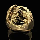 Креативное кольцо с золотым Драконом, кольцо для мужчин, ювелирные изделия для помолвки, свадьбы, аксессуары в стиле панк, размер 6-13