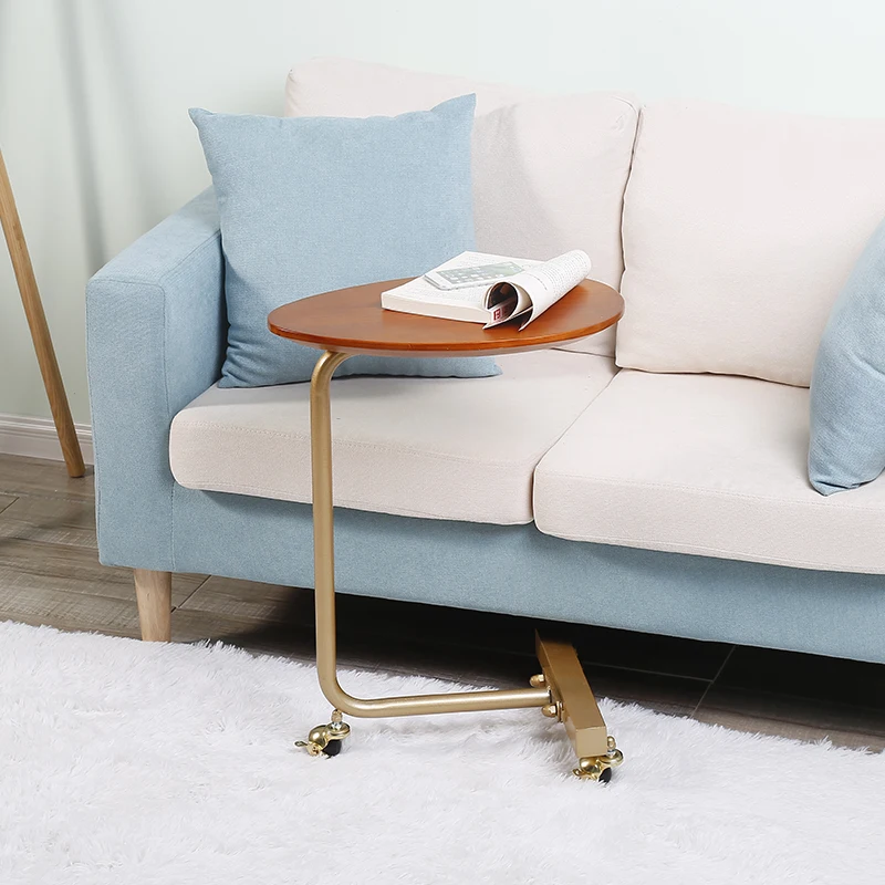 

Mobile solid wood wrought iron sofa corner a few lazy bedside reading table Creative simple oval coffee table
