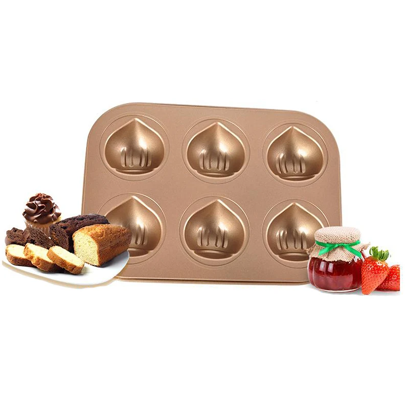 Антипригарный каштановый противень для кексов сковорода маффинов торта из