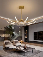 nordic light luxury chandelier led golden black creative fashion living room lamp atmospheric designer villa dining room lamp