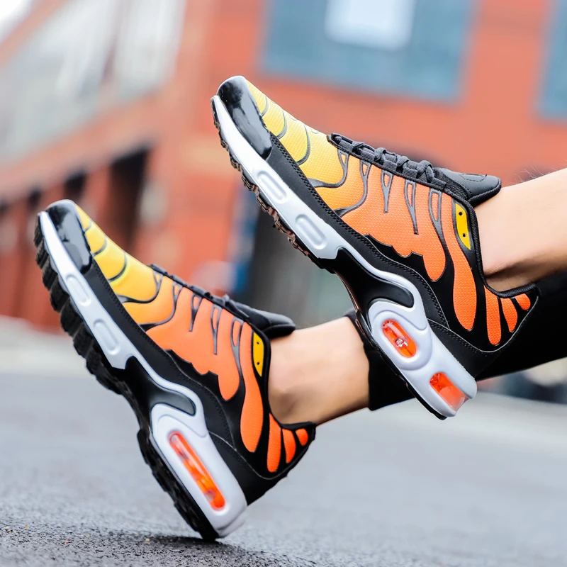 

2021 Black Platform Shoes Professional Air Cushion Mesh Breathable Running Shoes Spring Autumn Walking Shoes Men Women Sneakers