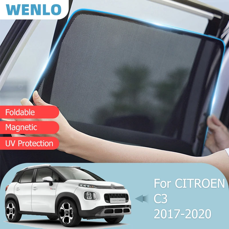 

For CITROEN C3 AIRCROSS 2017-2021 Front Windshield Car Sunshade Side Window Blind Sun Shade Magnet Visor Mesh Curtain Protector