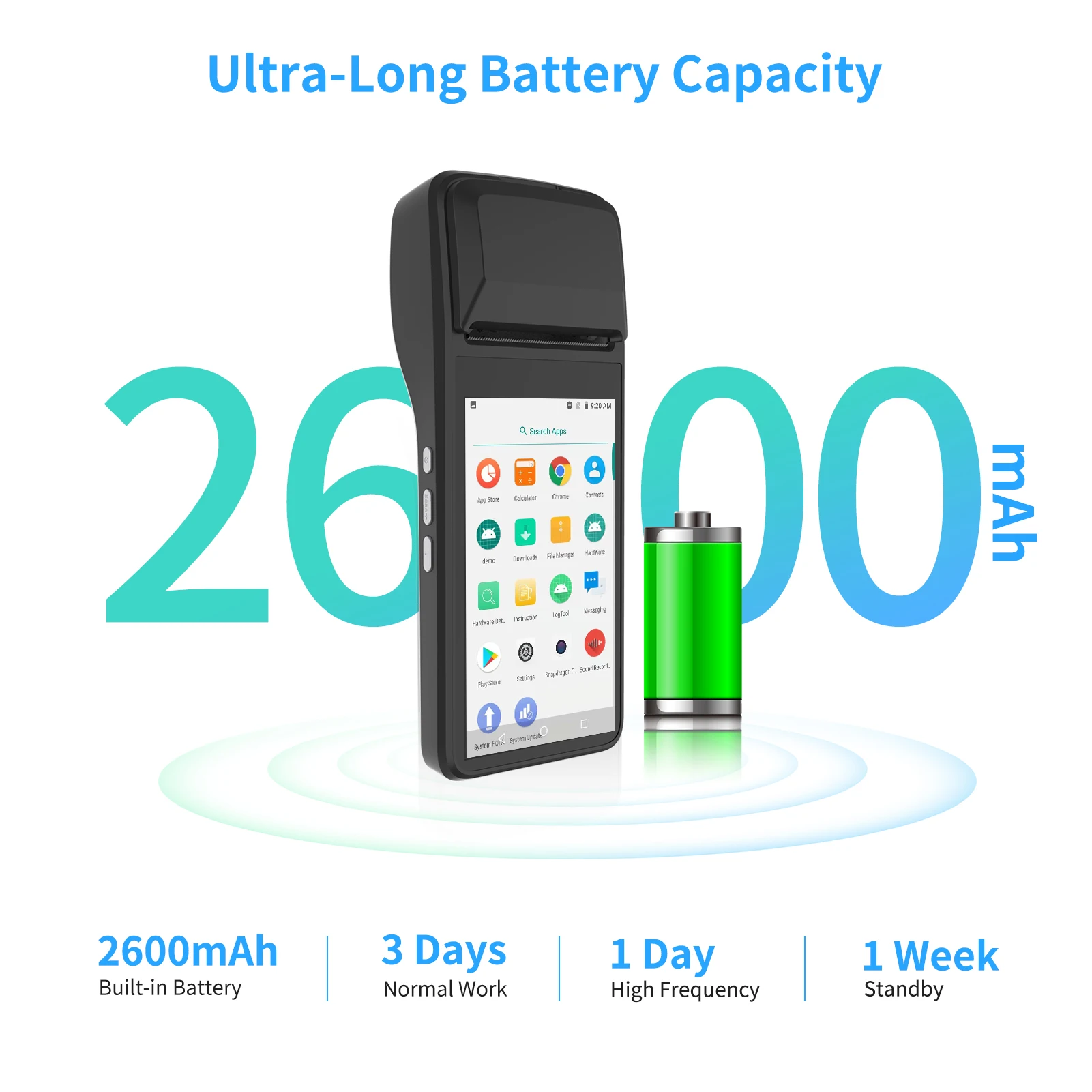 Aibecy ручной КПК POS терминал Термальный чековый принтер 58 мм Android 7 0 поддержка 3G WiFi BT