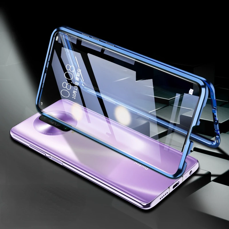 

Двухсторонний металлический стеклянный чехол для телефона Xiaomi Mix4 Mix3 Mix2 10Pro 10 CC9/A3lite Redmi K20 K20pro K30, магнитная присоска