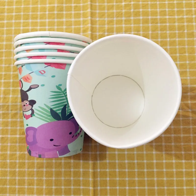 10 шт. одноразовые бумажные стаканчики с изображением животных