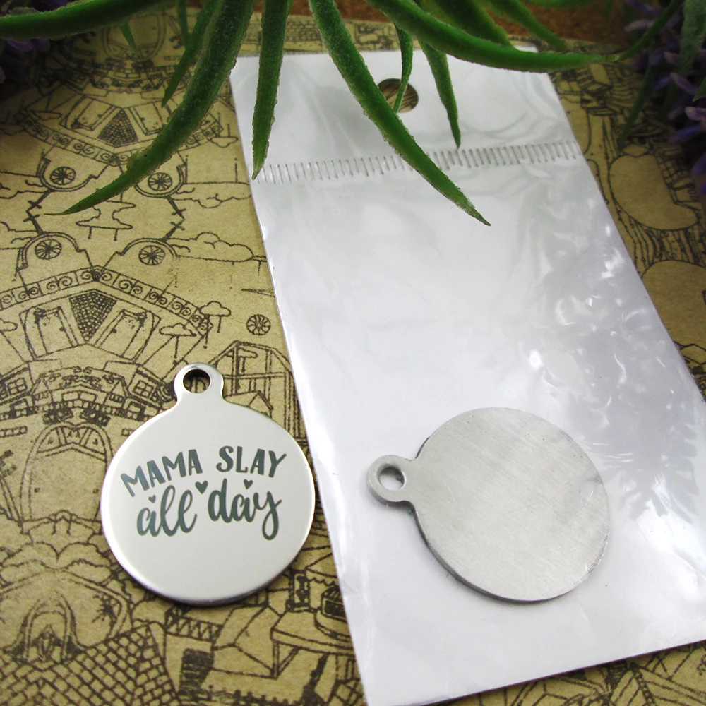 20 шт &quotMama Slay весь день&quot очаровательыне нержавеющие 5 стилей для выбора амулеты сделай сам ожерелья