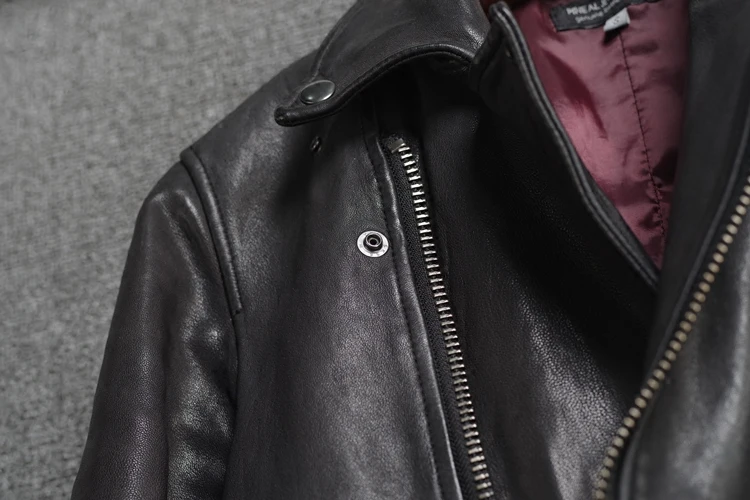 Натуральная японская Стильная приталенная мотоциклетная Мужская куртка из