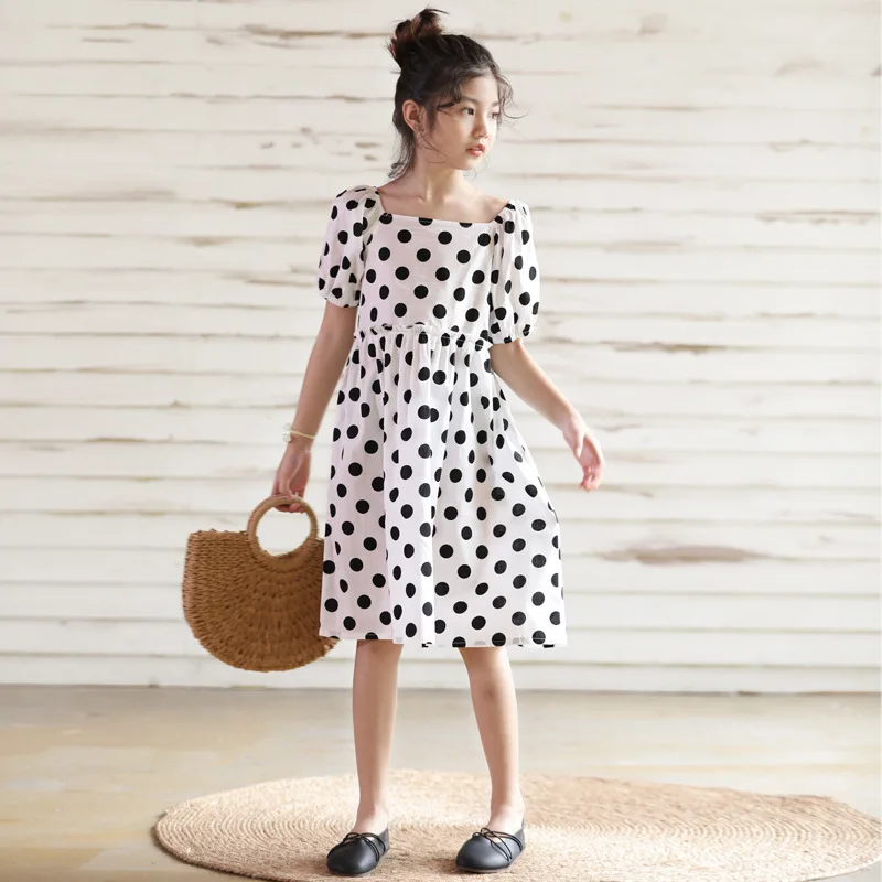 Летнее хлопковое платье для девочек повседневные платья девочек-подростков