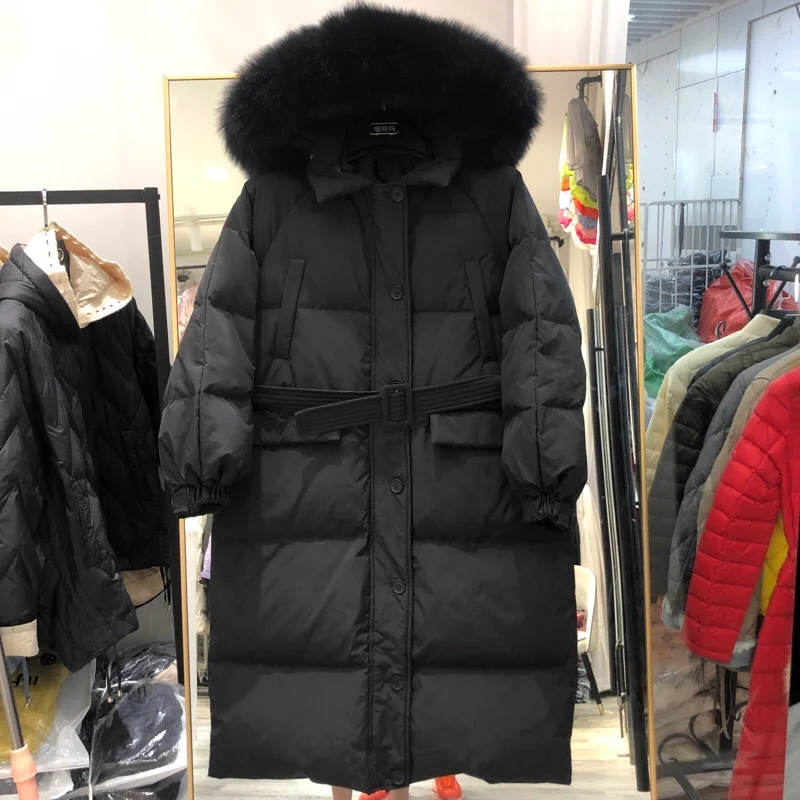 Fitaylor/зимняя длинная Повседневная куртка для женщин 90% белый пуховик на утином