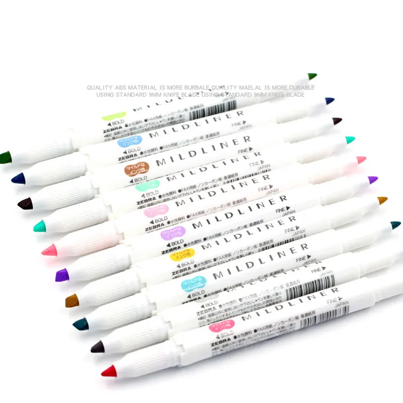 

25pcs/box Zebra Mildliner Highlighters Fluorescent Marker Double Headed Highlighter Pen Cute Art Mark Pen Japanese Stationery
