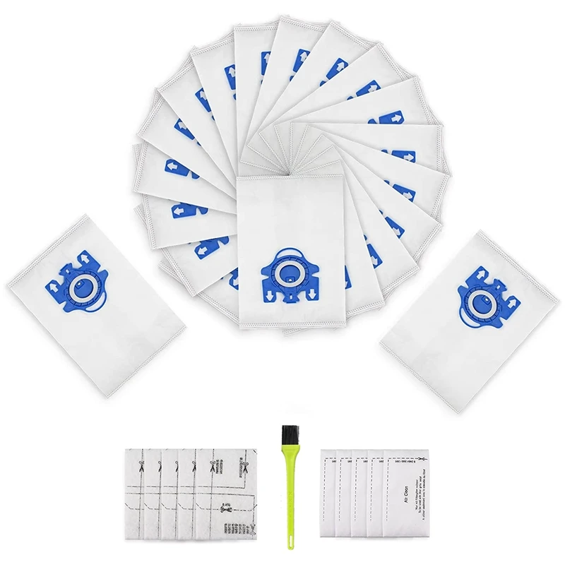 

20 Pack 3D Airclean Bags Replacement for Miele GN Vacuum Bag with 5 Motor Protection Filters, 5 AirClean Filters