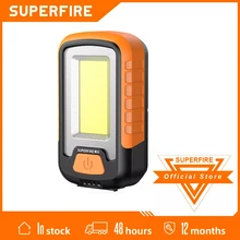 2021 SUPERFIRE G21 USB Rechargeable COB Work Light Portable LED Flashlight Camping Light Magnet Design with Power Bank Function