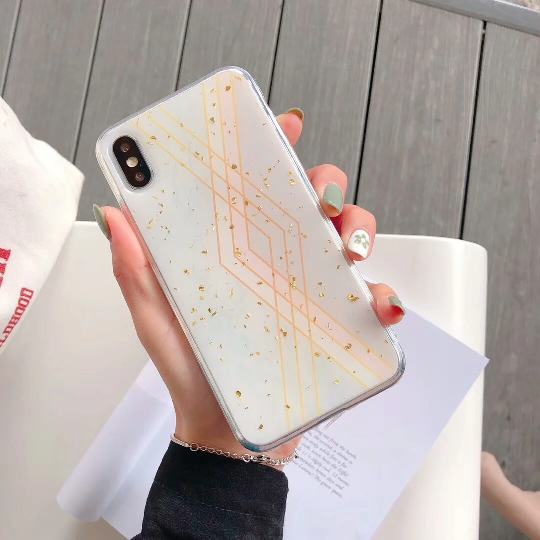 8 Gimfun Блестящий Кристальный Мягкий ТПУ чехол для телефона для Iphone X Xr Xsmas Прозрачный блестящий чехол из фольги для Iphone 11 Pro Max 6 7 8 Plus - Цвет: 8