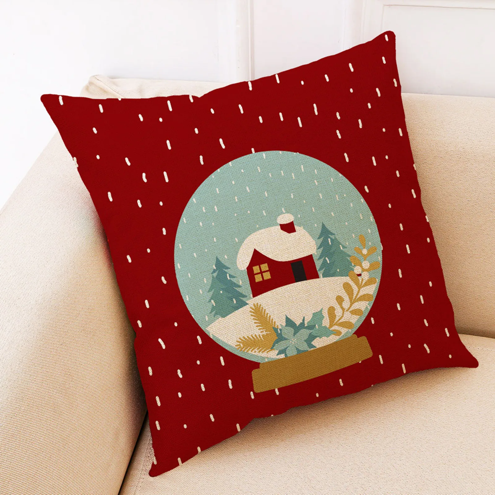 

4PC Pillow case christmas pattern sofa car throw cushion cover home decor car seat home decoration christmas home decoration