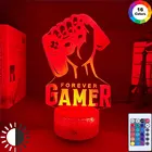 Светодиодные 3d-лампы для геймпада, RGB-подсветка, неоновый подарок для друзей, спальни, игровой комнаты, красочное украшение