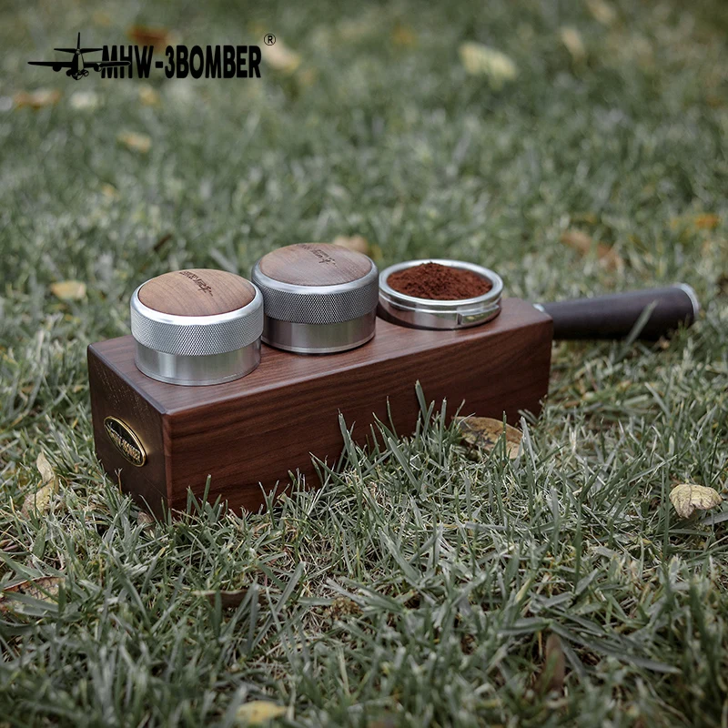 Coffee Tamping Station Protafilter Holder Coffee Filter Rack Tamper Stand 51/53/58mm Wood Support Base