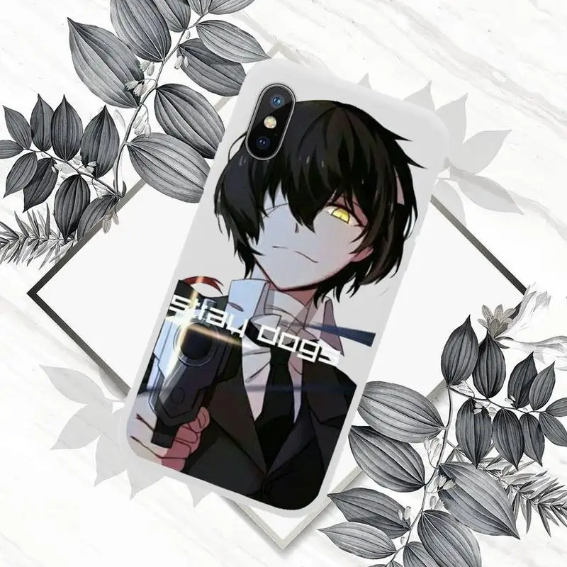 

Anime Bungou Stray Dogs Phone Case White Candy Color for iPhone 11 12 mini pro XS MAX 8 7 6 6S Plus X SE 2020 XR