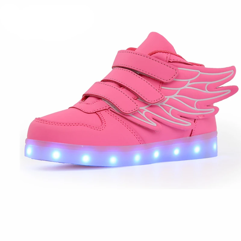 

USB Charging Basket Led Children Shoes With Light Up Kids Casual Boy Girls Luminous Sneakers Glowing Shoe enfant For Baby child