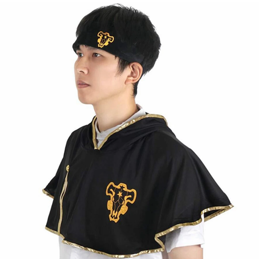 Anime Black Clover Asta Cloak Headband Hood Cape Halloween Party Carnival Cosplay Costume | Costumes