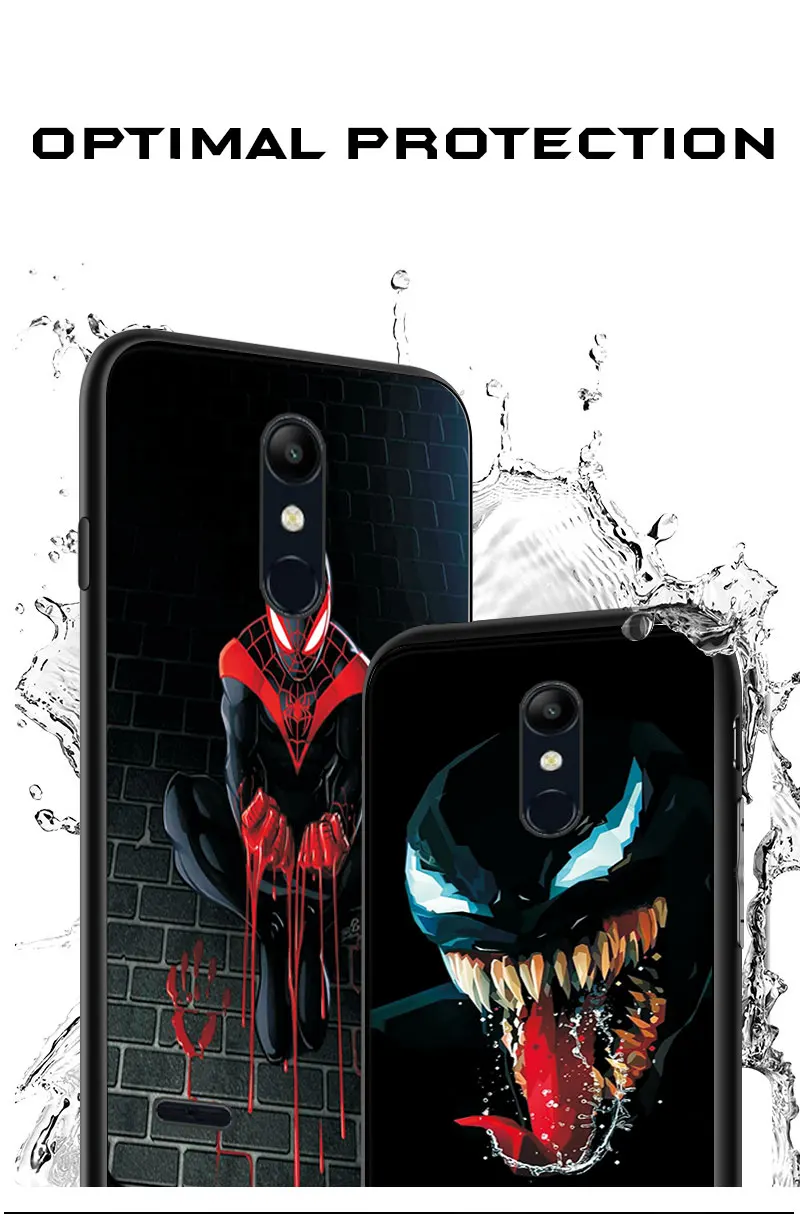 Cute Fashion Phone Case For LG K8 K7 K4 Black TPU Back Cover For LG K8 K10 K40 Case Bumper For LG K12 Plus LG X4