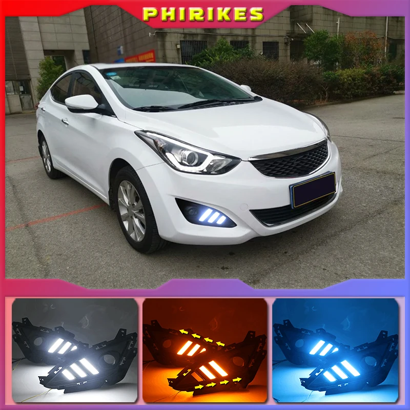 

Дневные ходовые огни для Hyundai Elantra 2012-2016, светодиодсветодиодный Автомобильные дневные ходовые огни, водонепроницаемые сигнальные лампы