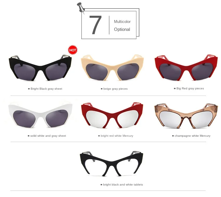 

2020 Vintage Sunglasses Women's Glasses Fashion Sunglasses Luxury Brand Designer Cut Men's Cat Eye Sun Glasses