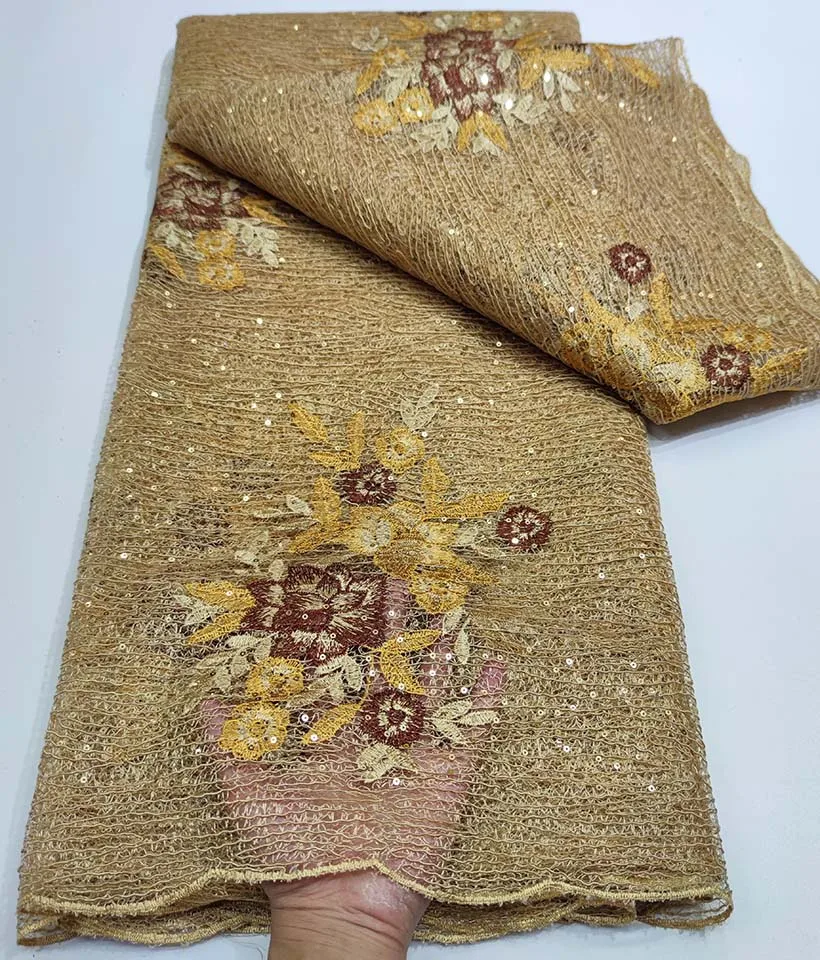 Швейцарская кружевная ткань 2022 Дубай Тяжелая вышивка бисером нигерийские