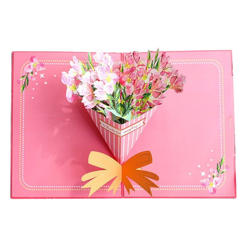 

3D выдвижная поздравительная открытка с лилией подсолнуха на день рождения, День матери, свадьбу, вечеринку 517E