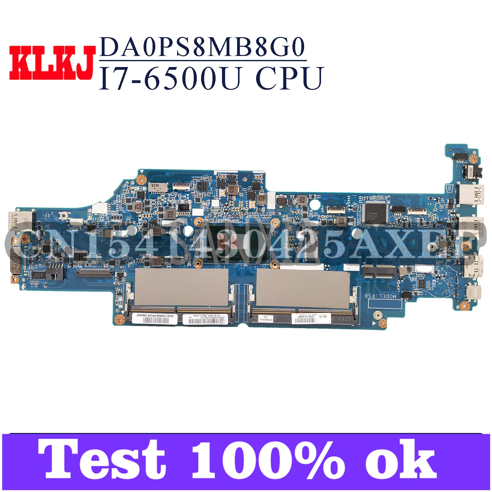 

KLKJ DA0PS8MB8G0 Laptop Motherboard For Lenovo ThinkPad 13 S2 Original Mainboard I7-6500U