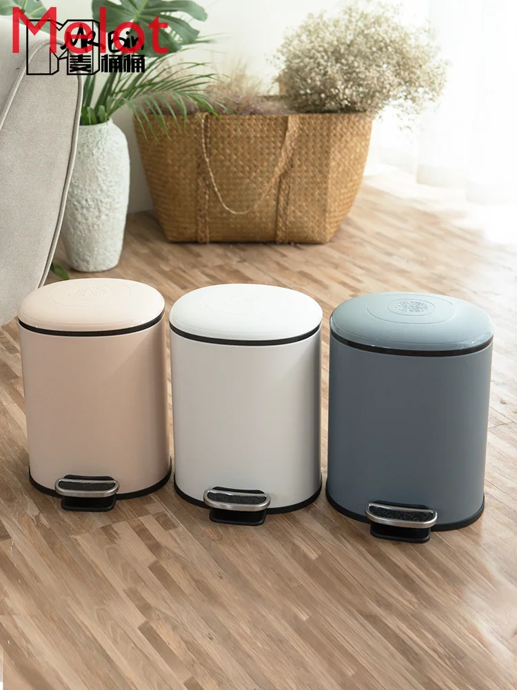 

Nordic Cute Trash Can Household Pedal Bathroom with Lid Kitchen Living Room Bedroom